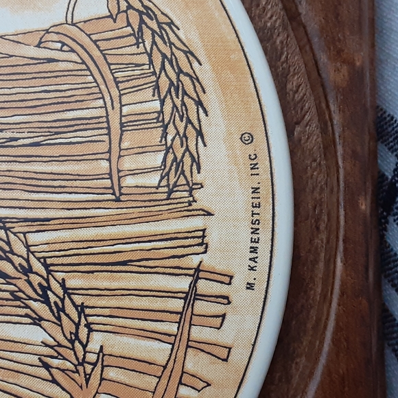 M. Kamenstein Wheat Bread Plate Wood Base Glass Cloche Dome Charcuterie Board - Picture 8 of 16